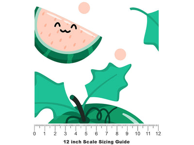 Seedless Smiles Fruit Vinyl Film Pattern Size 12 inch Scale~Rwraps Seedless Smiles Fruit Sizing Chart~2