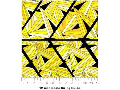 Serious Citrine Mosaic Vinyl Film Pattern Size 12 inch Scale~Rwraps Serious Citrine Mosaic Sizing Chart~2