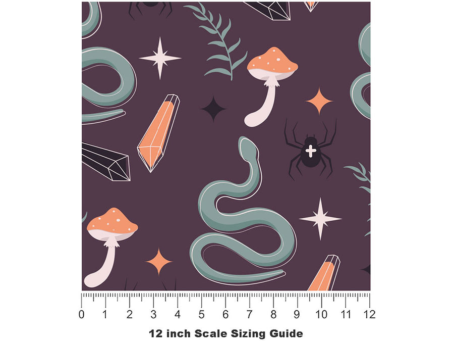 Serpentine Will Witch Vinyl Film Pattern Size 12 inch Scale~Rwraps Serpentine Will Witch Sizing Chart~2