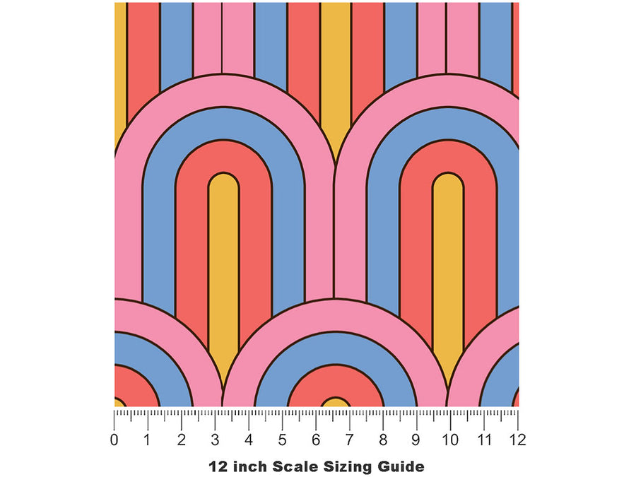Seventies Forties Art Deco Vinyl Film Pattern Size 12 inch Scale~Rwraps Seventies Forties Art Deco Sizing Chart~2