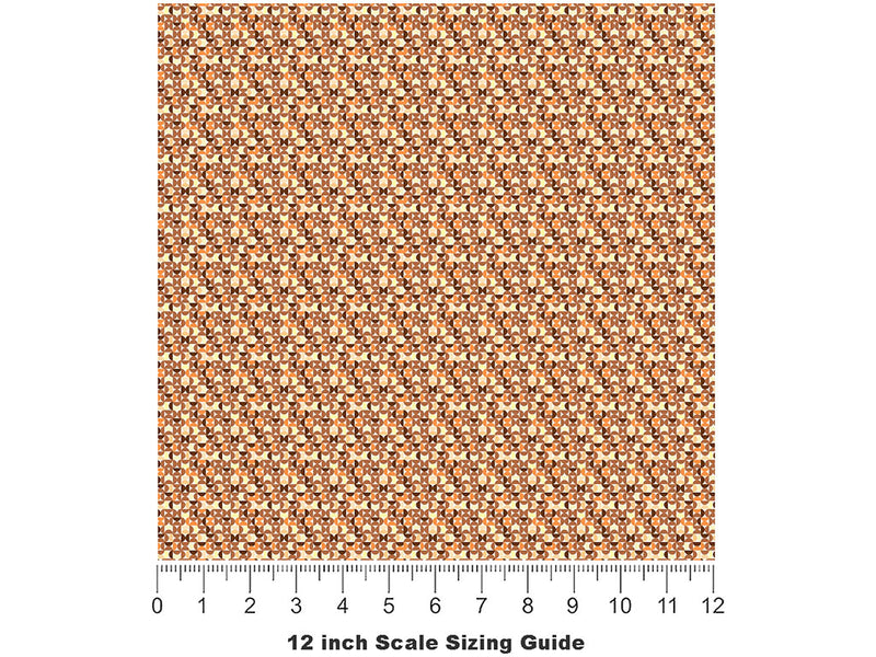 Seventies Retro Mosaic Vinyl Film Pattern Size 12 inch Scale~Rwraps Seventies Retro Mosaic Sizing Chart~2