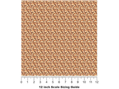 Seventies Retro Mosaic Vinyl Film Pattern Size 12 inch Scale~Rwraps Seventies Retro Mosaic Sizing Chart~2