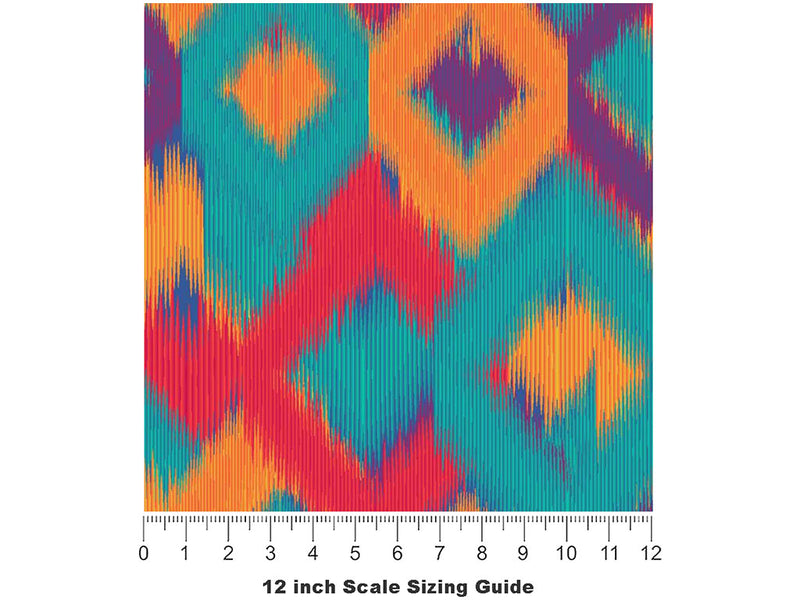 Shag Rug Argyle Vinyl Film Pattern Size 12 inch Scale~Rwraps Shag Rug Argyle Sizing Chart~2