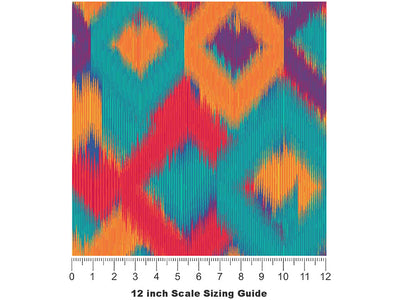 Shag Rug Argyle Vinyl Film Pattern Size 12 inch Scale~Rwraps Shag Rug Argyle Sizing Chart~2