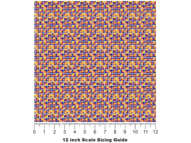Shapely Squares Tile Vinyl Film Pattern Size 12 inch Scale~Rwraps Shapely Squares Tile Sizing Chart~3