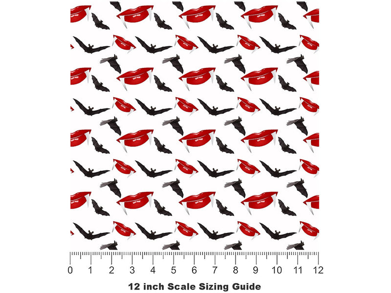 Sharp Smile Vampire Vinyl Film Pattern Size 12 inch Scale~Rwraps Sharp Smile Vampire Sizing Chart~2