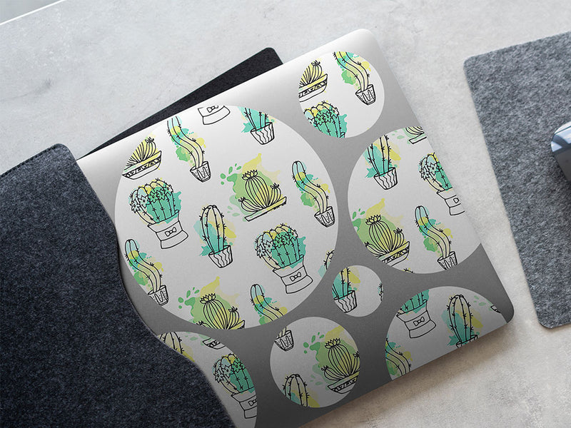 sharp watercolor cactus DIY Laptop Stickers