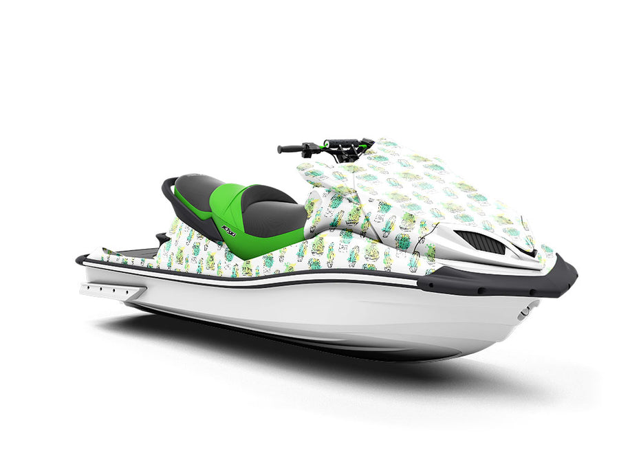 Sharp Watercolor Cacti Jet Ski Vinyl Customized Wrap