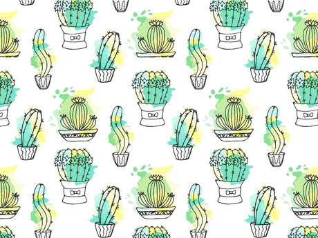 Sharp Watercolor Cacti Vinyl Wrap Pattern~Rwraps Series 914 Digitally Printed Vinyl Wrap~0