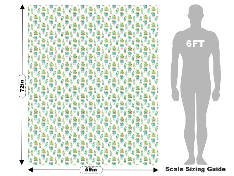 Sharp Watercolor Cacti Vehicle Wrap Scale~Rwraps Series 914 Sharp Watercolor Cacti Measurements~1