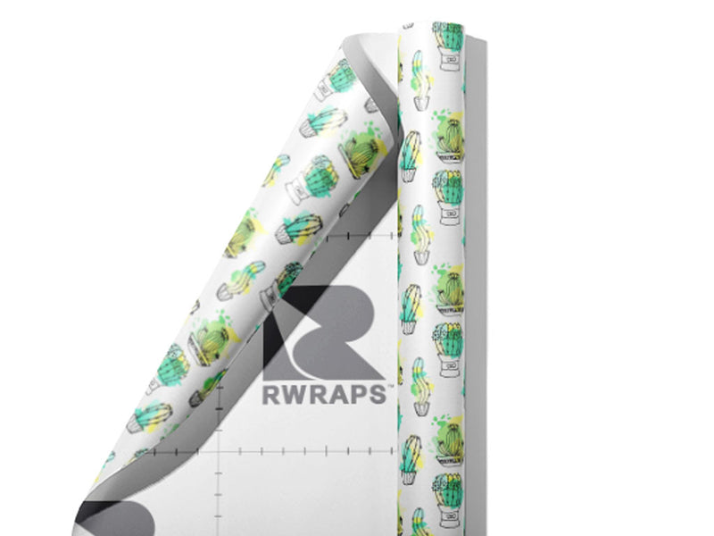 Sharp Watercolor Cacti Wrap Film Sheets~Rwraps Series 914 Sharp Watercolor Cacti Scrolled Sheet~3