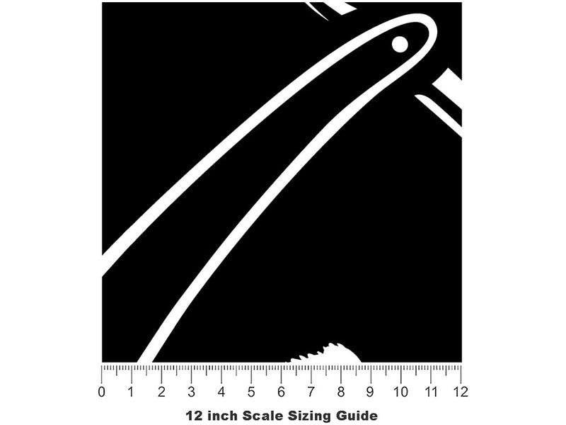 Shaving Time Barber Vinyl Film Pattern Size 12 inch Scale~Rwraps Shaving Time Barber Sizing Chart~2