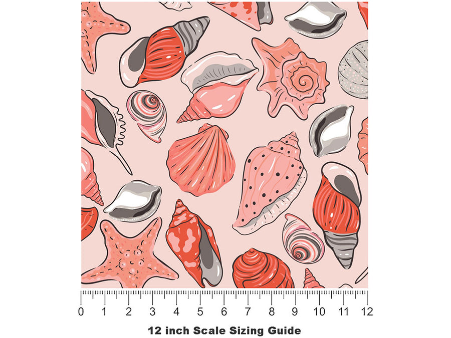 She Sells Sea Shells Marine Life Vinyl Film Pattern Size 12 inch Scale~Rwraps She Sells Sea Shells Marine Life Sizing Chart~2