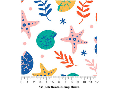 Shellfish Stars Marine Life Vinyl Film Pattern Size 12 inch Scale~Rwraps Shellfish Stars Marine Life Sizing Chart~2