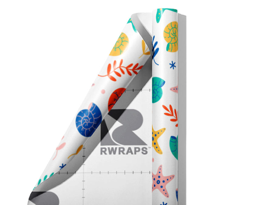 Shellfish Stars Marine Life Wrap Film Sheets~Rwraps Series 914 Shellfish Stars Marine Life Scrolled Sheet~3