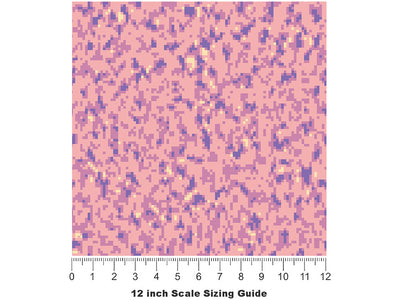 Shimmering Blush Pixel Vinyl Film Pattern Size 12 inch Scale~Rwraps Shimmering Blush Pixel Sizing Chart~2