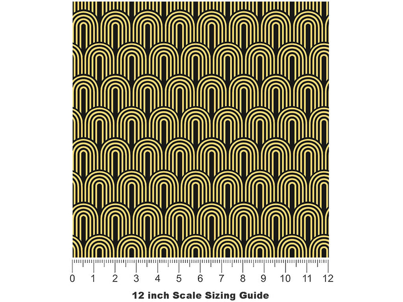Shining Bridges Art Deco Vinyl Film Pattern Size 12 inch Scale~Rwraps Shining Bridges Art Deco Sizing Chart~2