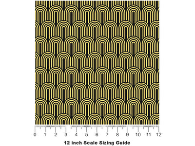 Shining Bridges Art Deco Vinyl Film Pattern Size 12 inch Scale~Rwraps Shining Bridges Art Deco Sizing Chart~2