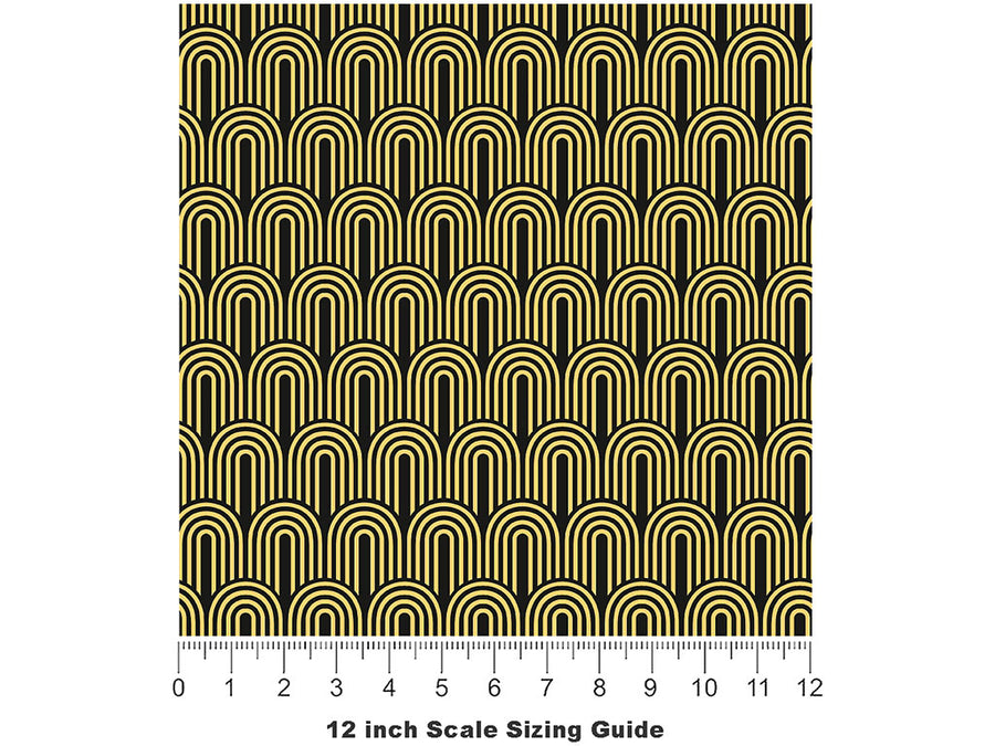 Shining Bridges Art Deco Vinyl Film Pattern Size 12 inch Scale~Rwraps Shining Bridges Art Deco Sizing Chart~2