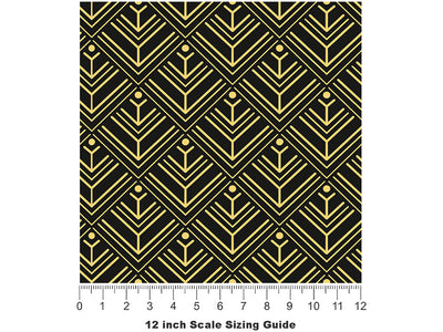 Shining Trees Art Deco Vinyl Film Pattern Size 12 inch Scale~Rwraps Shining Trees Art Deco Sizing Chart~2