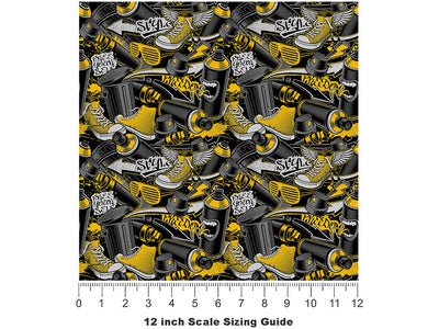 Short Run Graffiti Vinyl Film Pattern Size 12 inch Scale~Rwraps Short Run Graffiti Sizing Chart~2
