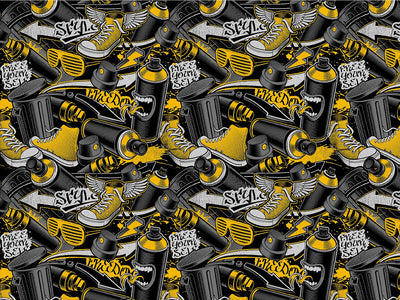 Short Run Graffiti Vinyl Wrap Pattern~Rwraps Series 914 Digitally Printed Vinyl Wrap~0