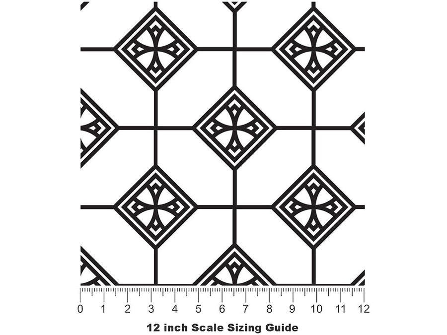 Shower Wall Tile Vinyl Film Pattern Size 12 inch Scale~Rwraps Shower Wall Tile Sizing Chart~3