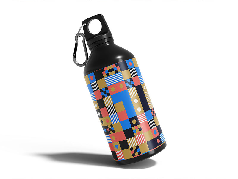 shuffle play mosaic Water Bottle DIY Stickers