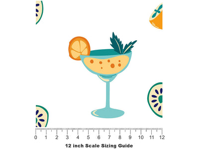 Siesta Time Alcohol Vinyl Film Pattern Size 12 inch Scale~Rwraps Siesta Time Alcohol Sizing Chart~2