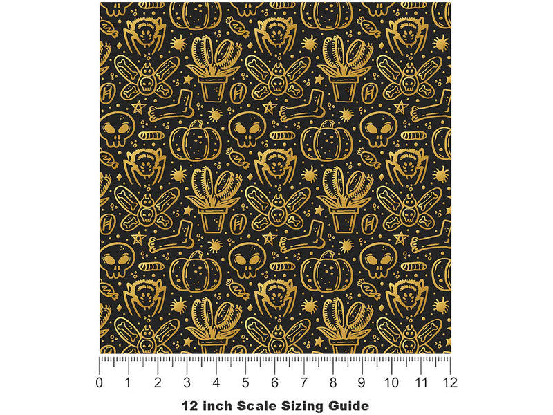 Silly Omens Spooky Fun Vinyl Film Pattern Size 12 inch Scale~Rwraps Silly Omens Spooky Fun Sizing Chart~2