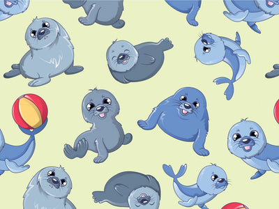 Silly Seals Marine Life Vinyl Wrap Pattern~Rwraps Series 914 Digitally Printed Vinyl Wrap~0