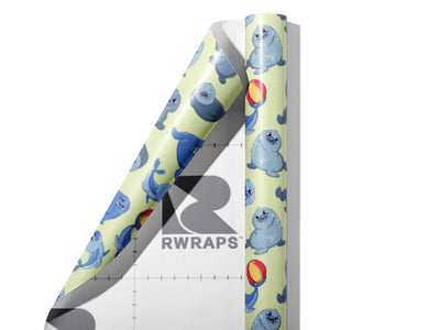Silly Seals Marine Life Wrap Film Sheets~Rwraps Series 914 Silly Seals Marine Life Scrolled Sheet~3
