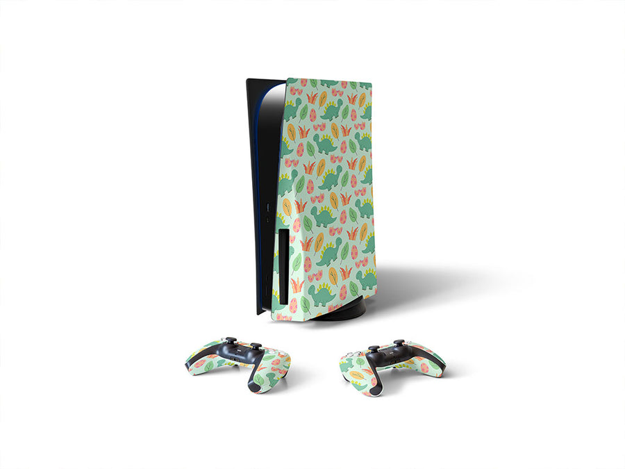 silly stegosaurus dinosaur Sony PS5 DIY Skin