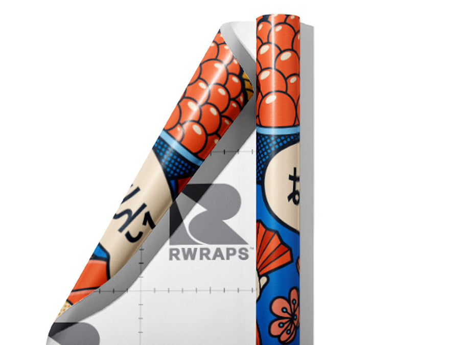 Silly Sushi Food Wrap Film Sheets~Rwraps Series 914 Silly Sushi Food Scrolled Sheet~3