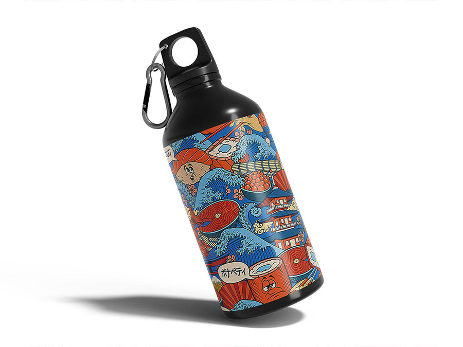 silly sushi japanese Water Bottle DIY Stickers
