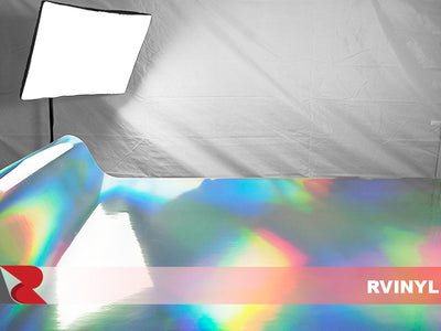 Silver Holographic Chrome Vinyl Photo Shoot