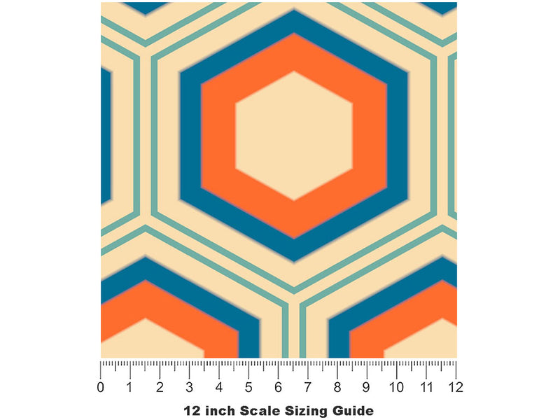 Silver Medallion Retro Vinyl Film Pattern Size 12 inch Scale~Rwraps Silver Medallion Retro Sizing Chart~2