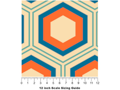 Silver Medallion Retro Vinyl Film Pattern Size 12 inch Scale~Rwraps Silver Medallion Retro Sizing Chart~2