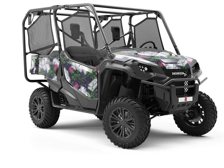 Silver Metal Bling Utility Vehicle Vinyl Wrap