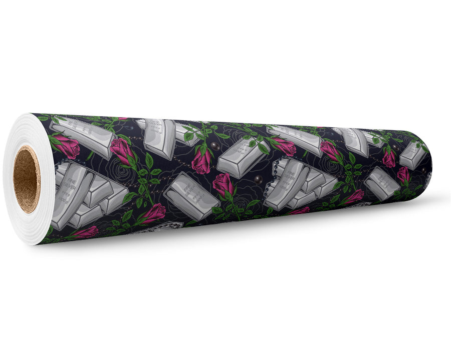 Silver Metal Bling Wrap Film Wholesale Roll~Rwraps Series 914 Digitally Printed Vinyl Roll~5