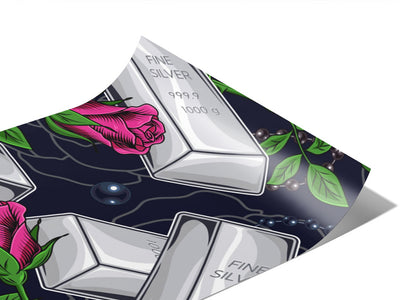 Silver Metal Bling Vinyl Wraps~Rwraps Series 914 Digitally Printed Vinyl Wrap~0