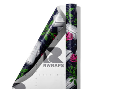 Silver Metal Bling Wrap Film Sheets~Rwraps Series 914 Silver Metal Bling Scrolled Sheet~3