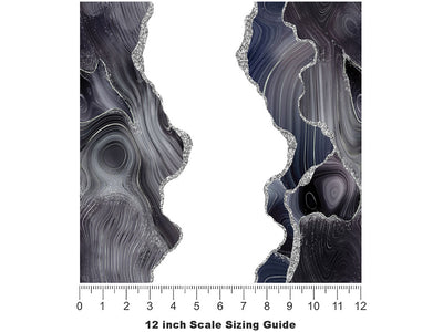 Silver Slices Gemstone Vinyl Film Pattern Size 12 inch Scale~Rwraps Silver Slices Gemstone Sizing Chart~2