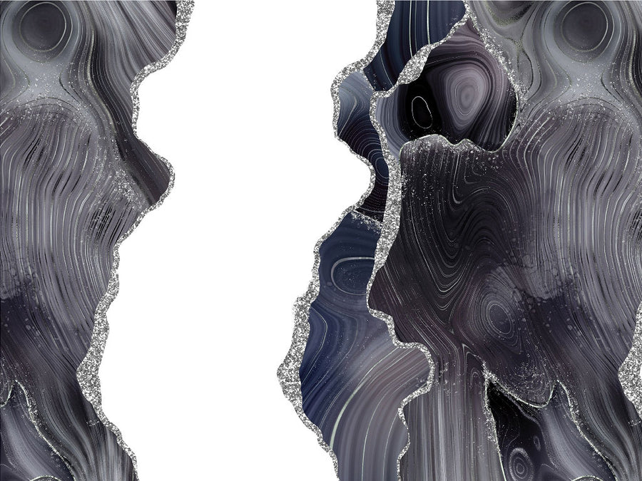Silver Slices Gemstone Vinyl Wrap Pattern~Rwraps Series 914 Digitally Printed Vinyl Wrap~0