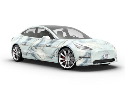 Silver Square Tile Vehicle Vinyl Wrap