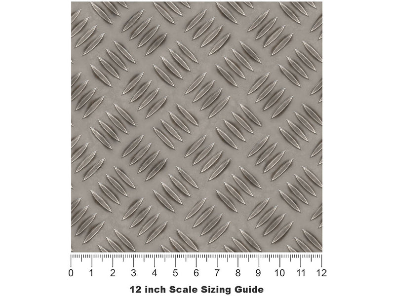 Silver Tread Diamond Plate Vinyl Film Pattern Size 12 inch Scale~Rwraps Silver Tread Sizing Chart~2
