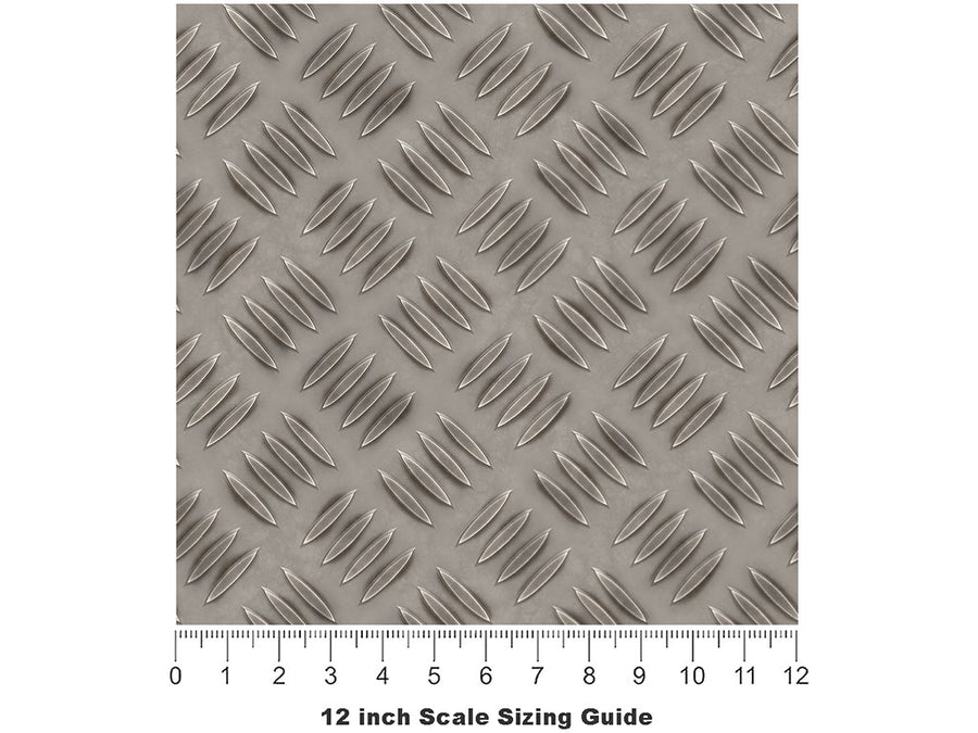 Silver Tread Diamond Plate Vinyl Film Pattern Size 12 inch Scale~Rwraps Silver Tread Sizing Chart~2