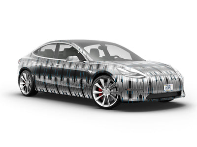 Silver Turquoise  Technology Vehicle Vinyl Wrap