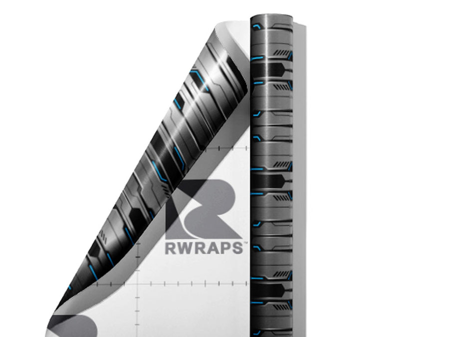 Silver Turquoise  Technology Wrap Film Sheets~Rwraps Series 914 Silver Turquoise  Technology Scrolled Sheet~4