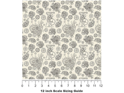 Simple Mechanisms Steampunk Vinyl Film Pattern Size 12 inch Scale~Rwraps Simple Mechanisms Steampunk Sizing Chart~2